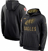 Men's Philadelphia Eagles Nike Black 2020 Salute to Service Sideline Performance Pullover Hoodie,baseball caps,new era cap wholesale,wholesale hats